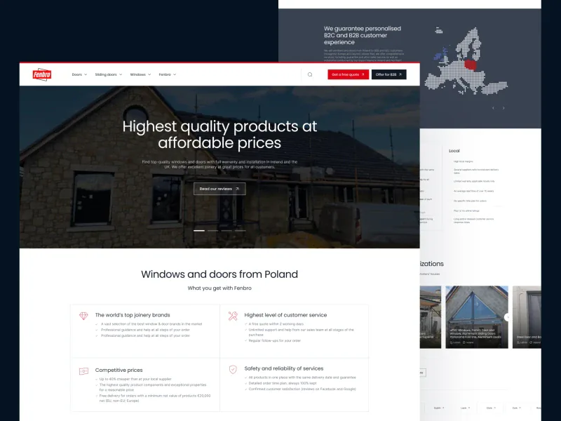 Fenbro — strona firmy montującej okna i drzwi, realizacja WordPress od JCD.pl