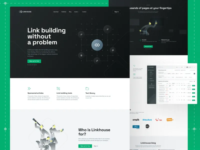 Linkhouse — strona internetowa firmy z branży SEO, realizacja WordPress od JCD.pl
