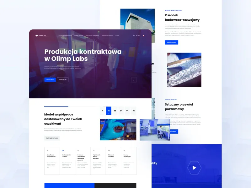 Olimp Labs B2B — witryna biznesowa B2B dla branży farmaceutycznej, realizacja WordPress od JCD.pl