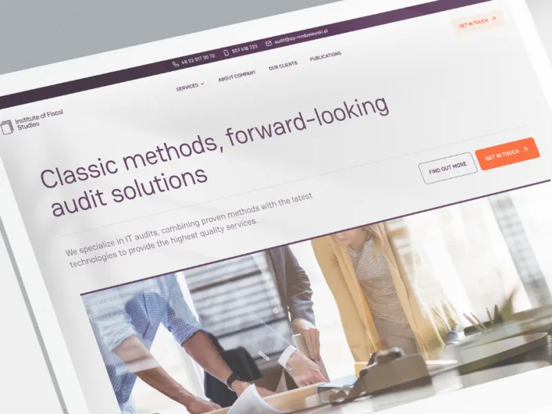 ISP Modzelewski — projekt strony dla firmy audytorsko-księgowej, realizacja UI/UX od JCD.pl