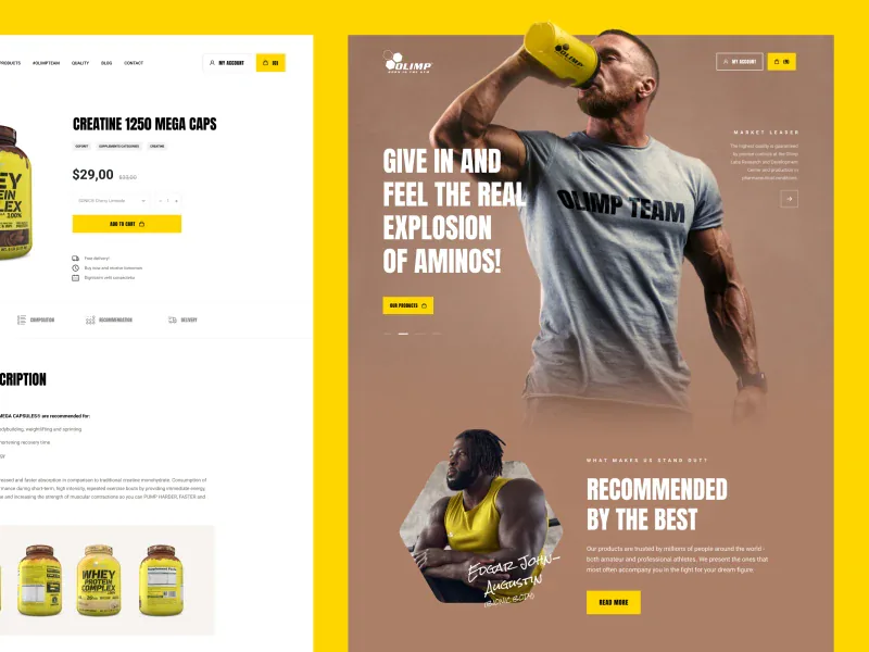 Olimp Sport — witryna biznesowa dla branży farmaceutycznej, realizacja WordPress od JCD.pl
