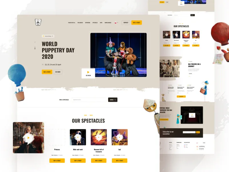 Teatr Baj — strona internetowa teatru dziecięcego, realizacja WordPress od JCD.pl