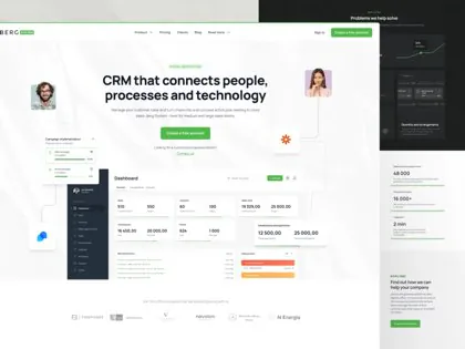 Berg CRM — strona systemu CRM, portfolio JCD.pl
